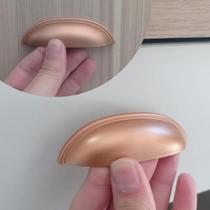 Kit de puxadores concha rose fosco com 4 unidades para decoração de móveis em geral para armários gavetas cômodas estantes