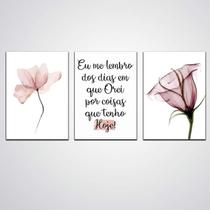 Kit De Quadro Flores E Frases Motivacionais Em Madeira Kit De Quadro Flores E Frases Motivacionais Em Madeira