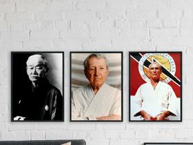 Kit De Quadros Decorativos Mestres Jigoro Kano Carlos E Heli