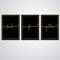 Kit De Quadros Fé Familia Gratidão Em Mdf Para Decoração Kit De Quadros Fé Familia Gratidão Em Mdf Para Decoração