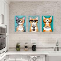 Kit de quadros para cozinha gatinhos - Genial Art Personalizados