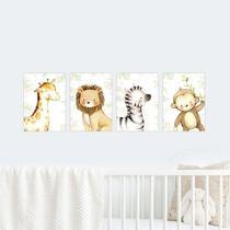 Kit de quadros safári animais decoração de quarto infantil