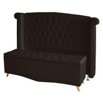 Kit De Quarto Cabeceira De Cama Box e Calçadeira Baú Toquio Casal 140 cm Suede Marrom Ec Móveis Kit De Quarto Cabeceira De Cama Box e Calçadeira Baú Toquio Casal 140 cm Suede Marrom Ec Móveis