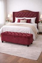 Kit De Quarto Lisboa Cabeceira De Cama Box e Calçadeira Baú Queen 160 cm Suede Bordo Eli Móveis e Decoração Kit De Quarto Lisboa Cabeceira De Cama Box e Calçadeira Baú Queen 160 cm Suede Bordo Eli Móveis e Decoração