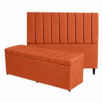 Kit De Quarto Roma Cabeceira De Cama Box E Calçadeira Baú Casal 140 Cm Suede Terra Cota Eli Móveis E Decoração Kit De Quarto Roma Cabeceira De Cama Box E Calçadeira Baú Casal 140 Cm Suede Terra Cota Eli Móveis E Decoração