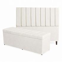 Kit De Quarto Roma Cabeceira De Cama Box e Calçadeira Baú Casal Queen 160 cm Suede Off White Do Lar Móveis e Decoração Kit De Quarto Roma Cabeceira De Cama Box e Calçadeira Baú Casal Queen 160 cm Suede Off White Do Lar Móveis e Decoração