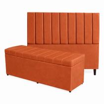 Kit De Quarto Roma Cabeceira De Cama Box e Calçadeira Baú Casal Queen 160 cm Suede Terra Cota Lupesa Móveis Ltda Kit De Quarto Roma Cabeceira De Cama Box e Calçadeira Baú Casal Queen 160 cm Suede Terra Cota Lupesa Móveis Ltda