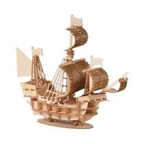 Kit De Quebra-Cabeça 3D De Madeira Cortado a Laser Navio À Vela Biplano Locomotiva a Vapor Para