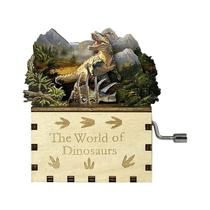 Kit de quebra-cabeça de caixa de música de madeira DIY Dinosaur Theme 3D Hand-Crank Kit de quebra-cabeça de caixa de música de madeira DIY Dinosaur Theme 3D Hand-Crank