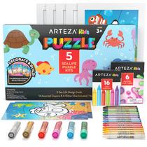 Kit de quebra-cabeça para colorir Arteza Kids 5 Sea Life Puzzles +3 anos