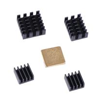 Kit De Radiador De Alumínio Dourado Para Raspberry Pi 2/3/4 3B+ 4B 5 Peças