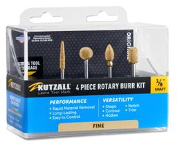 Kit de rebarbas rotativas Kutzall de 4 peças com eixo de 1/8" para ferramentas Dremel Kit de rebarbas rotativas Kutzall de 4 peças com eixo de 1/8" para ferramentas Dremel