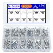 Kit De Rebites Cegos De Alumínio 260 Peças 12 Tamanhos Para Móveis Metálicos Automotivos Conjunto De