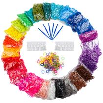 Kit de recarga de elásticos Booriss Loom 12730+ com 500 clipes, 6 ganchos