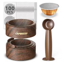 Kit de recarga para Vertuo Pod reutilizável para Nespresso com 100 tampas Kit de recarga para Vertuo Pod reutilizável para Nespresso com 100 tampas