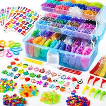 Kit de recarga Rubber Loom Bands INSCRAFT 17500+ com recipiente azul