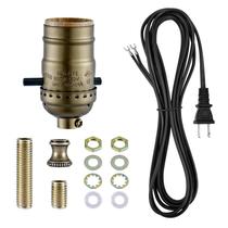 Kit de Reencordado para Lámpara Portalámparas de Latón Antiguo con Cable de 3.7 m