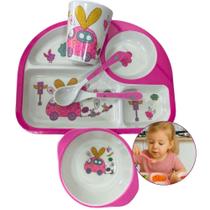 Kit de Refeição Infantil com 5 Peças Completo para Crianças Menina e Menino Introdução Alimentar Kit de Refeição Infantil com 5 Peças Completo para Crianças Menina e Menino Introdução Alimentar