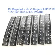 Kit De Reguladores De Tensão 70pcs AMS1117 1.2V 1.5V 1.8V 2.5V 3.3V 5.0V Ajustável Lm1117