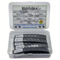 Kit De Reguladores De Tensão 70PCS AMS1117 SOT-223 3.3V 5.0V 2.5V 1.8V 1.5V 1.2V-5V Circuitos