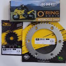 Kit de Relação 46X17 Moto Bros 125 / Bros 150 Corrente KMC P428 - Durag