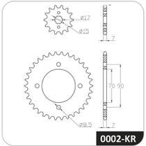 Kit de relação Honda Biz 125 2005 a 2015 COBREQ 0002-KR