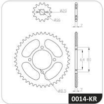 Kit de relação Yamaha Ybr 125 2000 a 2002 COBREQ 0014-KR Kit de relação Yamaha Ybr 125 2000 a 2002 COBREQ 0014-KR