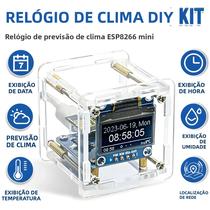 Kit De Relógio Digital Meteorológico DIY WIFI De 0,96 Polegadas ESP8266, Estação De Prática Kit De Relógio Digital Meteorológico DIY WIFI De 0,96 Polegadas ESP8266, Estação De Prática