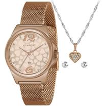 Kit de relogio feminino rose esteira lince lrr4699l k046 Kit de relogio feminino rose esteira lince lrr4699l k046