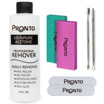 Kit de remoção de esmalte Pronto Acetone 240 mL com kit de manicure