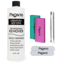 Kit de remoção de esmalte Pronto Pure Acetone 473ml com ferramentas