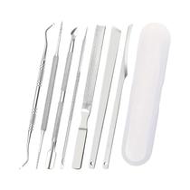 Kit De Remoção De Unhas Encravadas Em Aço Inoxidável Com 7 Peças, Ferramentas De Pedicure, Lixas E