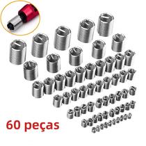 Kit De Reparação De Inserções De Rosca De Aço Inoxidável 304 M3-M12 60 Peças Ferramentas De