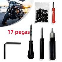 Kit De Reparação De Pneus De Moto E Carro Com 17 Peças, Ferramenta De Plugue De Cogumelo Para