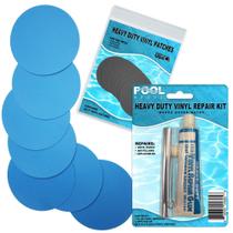 Kit de Reparação de Vinil Pool Above com 8 Remendos Resistentes de 7,5 cm Kit de Reparação de Vinil Pool Above com 8 Remendos Resistentes de 7,5 cm
