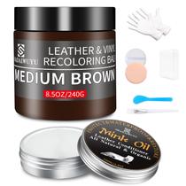 Kit de reparo de bálsamo recolorante de couro com óleo de vison 100mL marrom médio