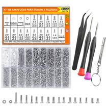 Kit De Reparo De Óculos Com 1000 Peças: Parafusos E Porcas De Aço Inoxidável, Mini Chave De Fenda E Kit De Reparo De Óculos Com 1000 Peças: Parafusos E Porcas De Aço Inoxidável, Mini Chave De Fenda E