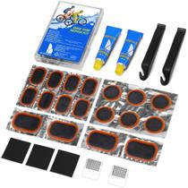 Kit de Reparo de Pneu de Bicicleta Beanewone com 18 Remendos, Espátulas e Cola Kit de Reparo de Pneu de Bicicleta Beanewone com 18 Remendos, Espátulas e Cola