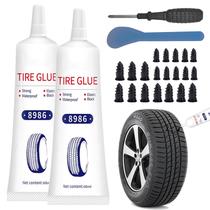 Kit de reparo de pneus 1DFAUL, cola 120 ml, 24 peças, pregos de borracha Kit de reparo de pneus 1DFAUL, cola 120 ml, 24 peças, pregos de borracha