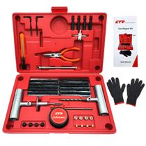 Kit de Reparo de Pneus CTR Heavy Duty - 68 Peças com Ferramentas Profissionais Kit de Reparo de Pneus CTR Heavy Duty - 68 Peças com Ferramentas Profissionais