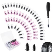 Kit de Reparo de Pneus Risornda 60 Peças com Pinos de Borracha e Chave de Fenda Kit de Reparo de Pneus Risornda 60 Peças com Pinos de Borracha e Chave de Fenda