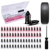Kit de Reparo de Pneus RVEWIYA 60 Peças com Plugues Rosqueáveis e Ferramenta Kit de Reparo de Pneus RVEWIYA 60 Peças com Plugues Rosqueáveis e Ferramenta