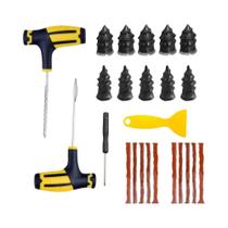 Kit De Reparo De Pneus Sem Câmara Para Carro E Moto Conjunto De Ferramentas Para Reparar Furos Em