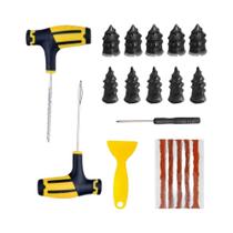 Kit De Reparo De Pneus Sem Câmara Para Carro E Moto Conjunto De Ferramentas Para Reparar Furos Em