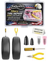 Kit de Reparo de Pneus SNAGGED com 70 Peças, Tampões Rosqueáveis Kit de Reparo de Pneus SNAGGED com 70 Peças, Tampões Rosqueáveis