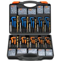 Kit de Reparo de Roscas Coobeast 320 Peças Métrico SAE Aço Inoxidável Kit de Reparo de Roscas Coobeast 320 Peças Métrico SAE Aço Inoxidável