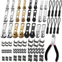 Kit de reparo de zíper haraqi 105 peças 3 5 8 com alicate