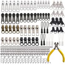 Kit de reparo de zíper Meikeer de 252 peças com zíperes de reposição Kit de reparo de zíper Meikeer de 252 peças com zíperes de reposição