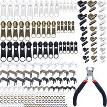 Kit de reparo de zíper Minatee 217 peças para metal, plástico, nylon