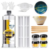 Kit de reparo Kintsugi Fuchoi Gold & Silver para cerâmica 50mL Kit de reparo Kintsugi Fuchoi Gold & Silver para cerâmica 50mL